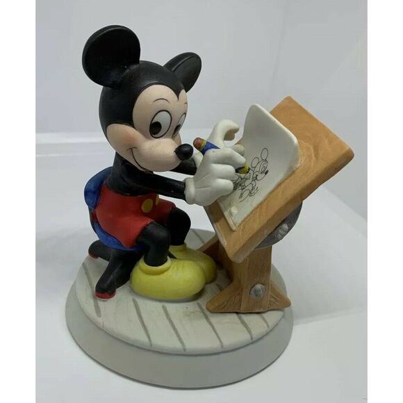 Vintage Mickey Mouse Sketch Artist Disney Figurine Artist drawing Desk - Picture 7 of 10